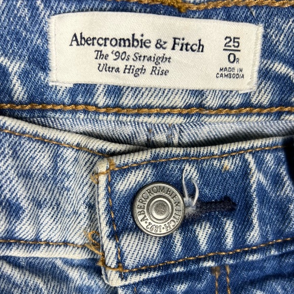 Abercrombie&Fitch Jeans Womens 25 The 90s Straight Ultra High Rise Acid Wash - Picture 5 of 6